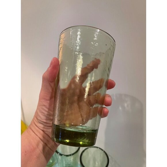 Fire And Light Recycled Glass Olive Green Tumbler Glass Set Of 4 - Picture 3 of 8
